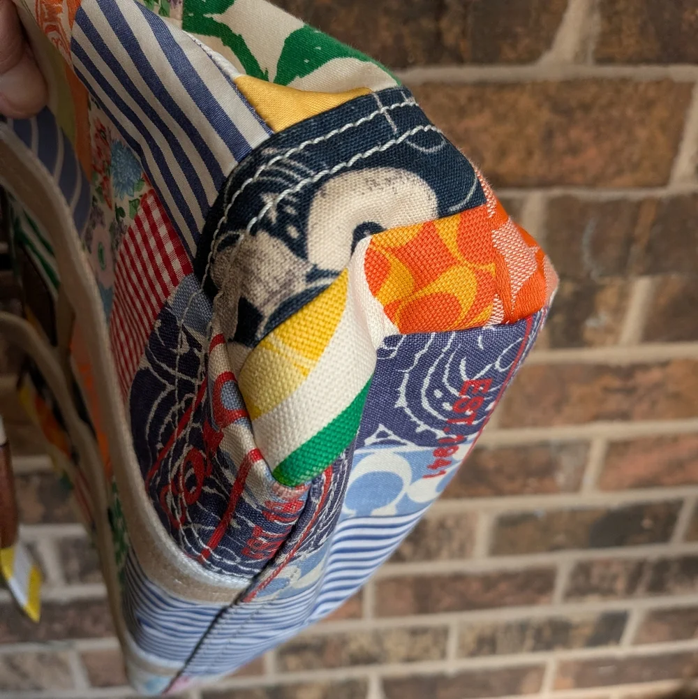 Coach Vintage Y2K Scribble Patchwork Hamptons Weekend Tote Bag #10454 - Picture 6 of 9